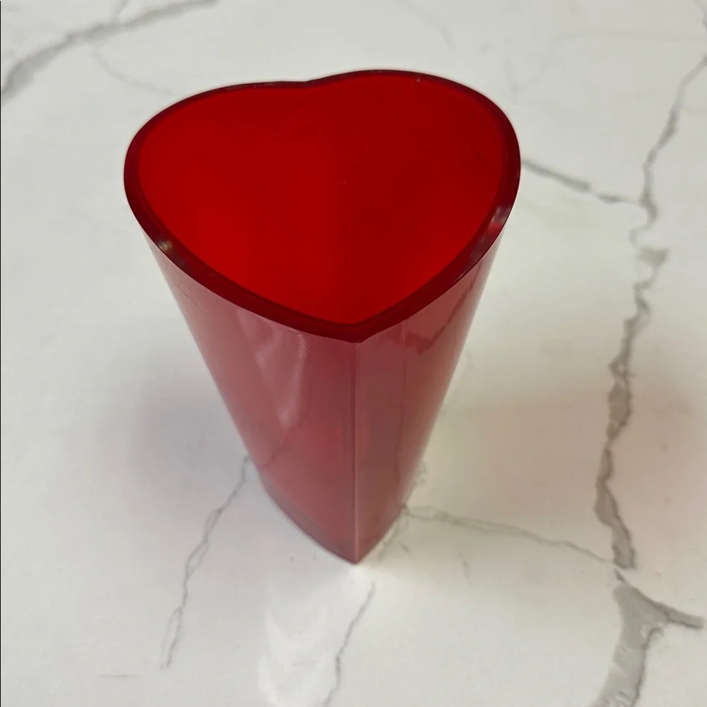 Red Heart Valentine Glass Vase